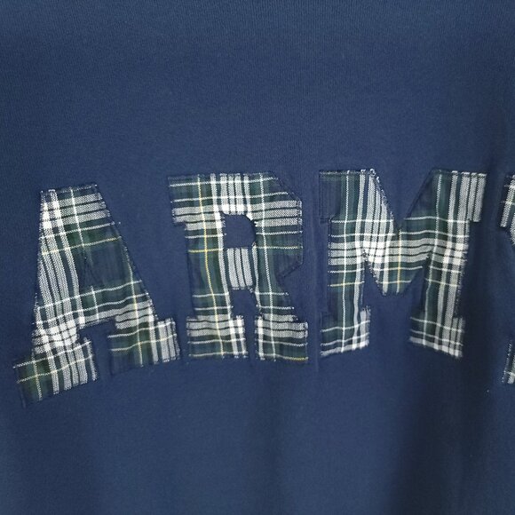 Vtg Army Sweatshirt Men's Large Navy Blue Soffe Sweats Distressed USA - Picture 3 of 14